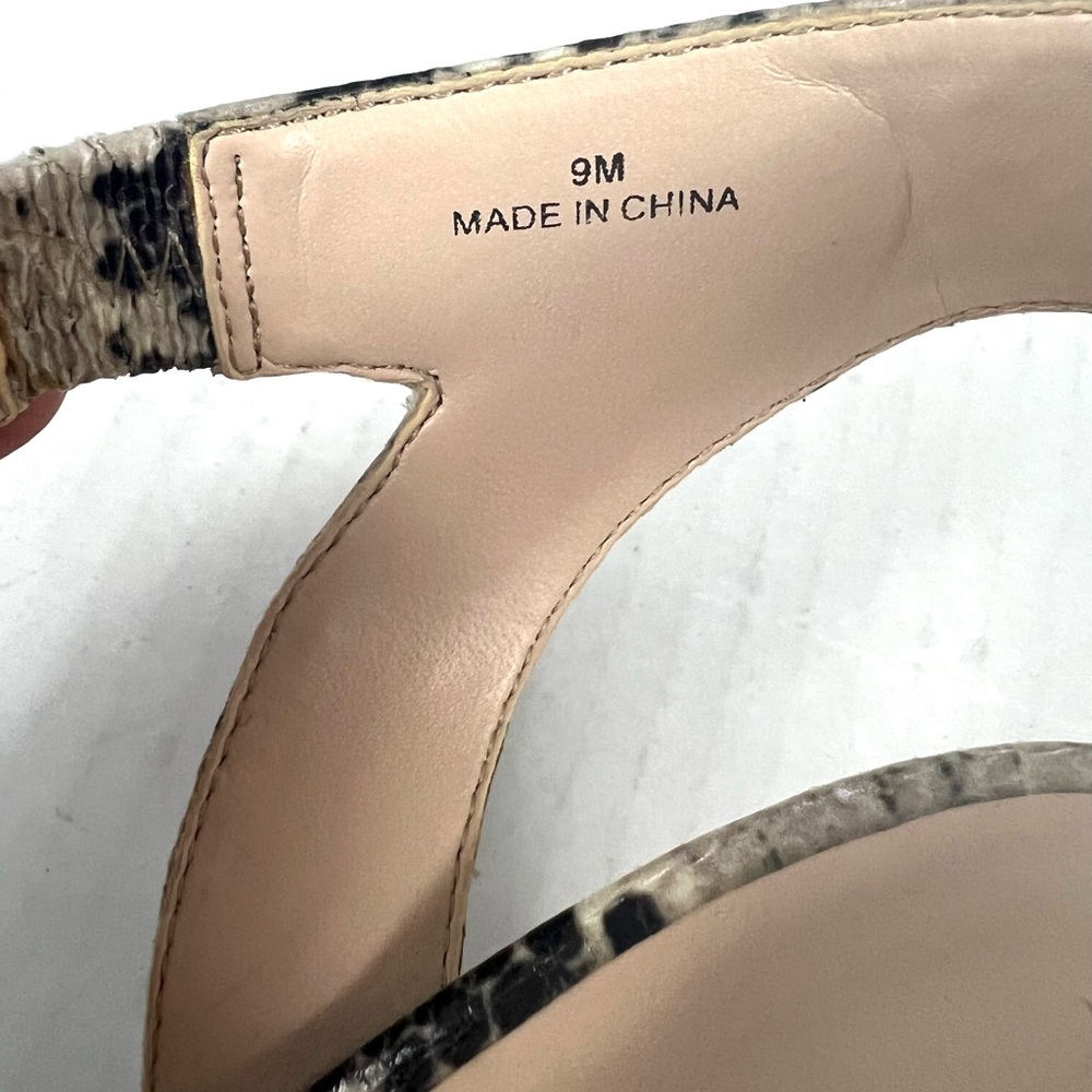 Nine West Adorbs Snakeskin Print Strappy Heels - Size 9 - Picture 9 of 9